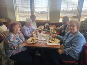 Seniors enjoy Brunch at Golden Corral restaurant outing Wednesday Feb. 21, 2024