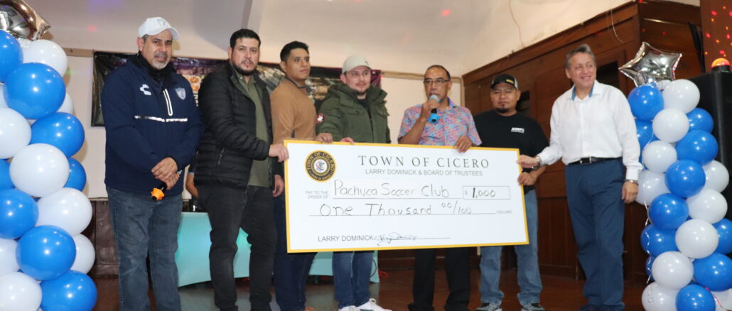 In a heartwarming gesture of community support, Larry Dominick and the Board of Trustees presented a generous check to the Cicero Pachuca Soccer Club on Friday, December 1.